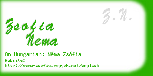 zsofia nema business card
