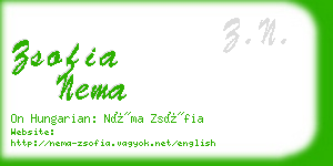 zsofia nema business card